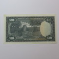 Reserve Bank of Rhodesia Ten Dollars 1 March 1976 uncirculated with light dirt staining