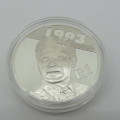 South Africa 2007 De Klerk and Mandela R1 silver coins in original capsules untouched
