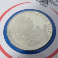 The American Bicentennial Medallia First day cover with silver Independence day coin