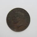 1949 South Africa penny - Very thin - Weighs 4 g