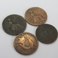Lot of 4 old coins of the 1800`s