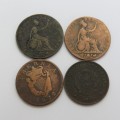 Lot of 4 old coins of the 1800`s