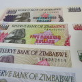 Zimbabwe 5th Issue - Full set of 5th issue banknotes - all uncirculated - 10 notes in total