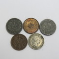 Lot of 5 coins - Each one older than 100 years