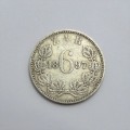 1897 ZAR Kruger six pence VF