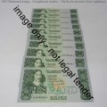 GPC de Kock 3rd issue - Lot of 10 uncirculated R10 banknotes with consecutive numbers