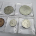 1968 South Africa Mint Pack with Afrikaans legend - Lot of 7 uncirculated coins