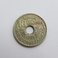 1926 Tunisia Ten Centimes VF+