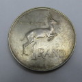 1967 South Africa Silver R1 pregnant springbok - SCARCE - 1966 is not the only year of issue