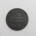 Australia Flint Lead Works - One penny token - One Pound note for 240 tokens