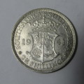 1941 South Africa half crown EF+ - double struck - clearly visible at bottom of date