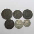 Lot of 6 International coins - Every one over 100 years old
