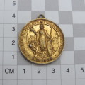 1953 Unusual gilded Coronation of Elizabeth 2 aluminium medallion