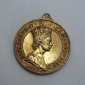 1953 Unusual gilded Coronation of Elizabeth 2 aluminium medallion