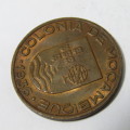 1936 Mozambique Bronze 20 Centavos AU+ with mint luster