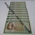 TW de Jongh 3rd issue 1975 consecutive lot of 10 x R10 banknotes
