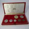 1968 South Africa proof set with English R1 in red box - no gold