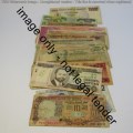 Lot of 33 well used world banknotes