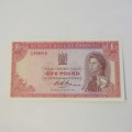 Rhodesia 1968 One Pound note UNC but light creases - sold as AU note