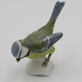 Beautiful blue titmouse bird figurine made by W.Goebel