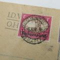 On His Majesty Service registered postal cover from Mafeking Bechuanaland to Kenilworth South Africa