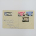 Registered first day cover from Lobatsi Bechuanaland to Pretoria South Africa 21 January 1960