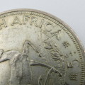 1958 SA Union 5s Five Shilling with unusual die crack through 2nd A of AFRICA