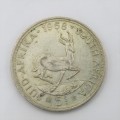 1958 SA Union 5s Five Shilling with unusual die crack through 2nd A of AFRICA