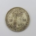 1939 South Africa half crown - Excellent reverse scratched obverse
