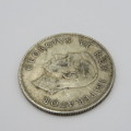 1939 South Africa half crown - Excellent reverse scratched obverse