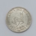1950 South Africa crown 5 shilling with lustre