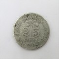 1900 Ceylon Silver 25 Cent