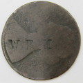 Victorian Penny Stamped WEH on obverse and CWG on reverse