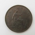 1884 Great Britain Victorian Farthing - stop after F of Farthing - XF