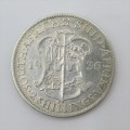 1936 SA Union 2 Shilling Half- six diamonds visible on crown - VF