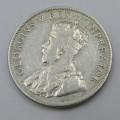 1936 SA Union 2 Shilling Half- six diamonds visible on crown - VF