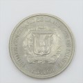 1976 Dominican Republic Peso Centennial DUARTE crown size coin - only 25000 minted