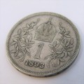 1893 Austria Silver 1 Corona