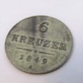 1849 A 6 Kreuzer silver coin - excellent