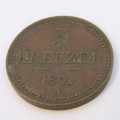 1851 A Austria 3 Kreuzer - AU
