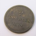 1874 Guernsey 2 Doubles