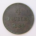 1885 Guernsey 4 Doubles - XF