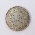1921 Switzerland 1 Franc - XF