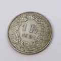 1921 Switzerland 1 Franc - XF