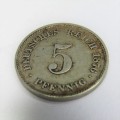 1876 German Empire 5 Pfennig `E` mintmark - XF
