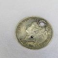 1871 Canada 5 cent - holed