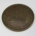 1843 Canada New Brunswick token half penny token - XF