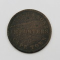 Marsh and Sons Cape Tow half penny token #348a Hern - Pre 1875 token