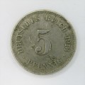 1913 German Empire 5 Pfennig - VF - scarce