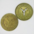 New York City Transit Fare token - cracked die - 2 varieties